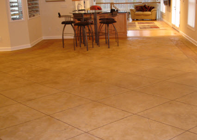 concrete floor in living space of a home.