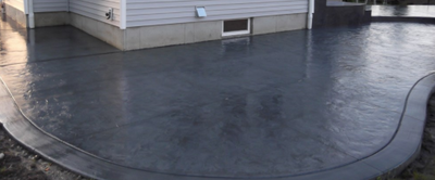 grey stamped patio in Hartford, CT.