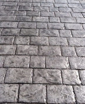 Stamped brick concrete driveway in Hartford, CT.